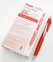 NEW Pentel 12-Pack Vicuna Retractable Ballpoint Pen RED BX155B-B Extra Fine - £6.58 GBP