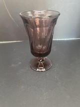 Mid-Century Vintage Amethyst  Glass Fostoria Jamestown Twist Wine Goblet - $20.22