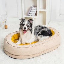 Dog Beds For Large Dogs, Donut Dog Bed, Bolster Dog Sofa With Waterproof Lining, - £70.89 GBP