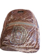 Justice Pink Velvet Quilted Mini Backpack Fuzzy Puffs Sparkle Glitter D. - £7.90 GBP