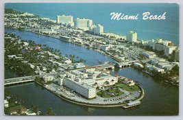 Miami Beach Florida Aerial View 1960s North Beach Section Vintage Postcard - $14.45