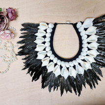Boho Bohemian Style Feather Sea Shells Handmade Decorative Costume Macramé Style - £75.85 GBP