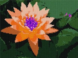 pepita Orange Flower Needlepoint Canvas - $50.00+