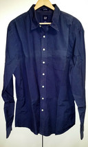 GAP Men's Long Sleeve Dark Blue Shirt Size: XL Fitted 100% Cotton - $8.42