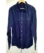 GAP Men&#39;s Long Sleeve Dark Blue Shirt Size: XL Fitted 100% Cotton - £6.64 GBP