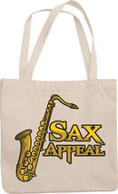 Make Your Mark Design Sax Appeal Funny Witty Reusable Tote Bag For A Saxophonist - £17.42 GBP