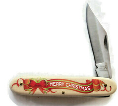 Frost Cutlery Merry Christmas 5.5&quot; Folding Pocket Knife Stainless Steel ... - $24.95