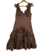 Intuitions Dress 2 Brown Full Ruffle Skirt Babydoll Forest Fairy Boho Gr... - €86,13 EUR