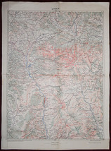 1916 Military Topographic Map Dzumaja Bulgaria Serbia Cyrillic Corfu WWI - £82.44 GBP