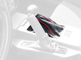 Shift Boot For Toyota MR2 1985-1989 Black Italian Leather Red Top Stitches - £21.58 GBP