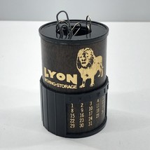 Vintage 70s Magnetic Paper Clip Holder For Desk Perpetual Calendar Adver... - $278.46 MXN