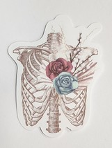 Red and Blue Roses with Ribcage Skeleton in Background Sticker Decal Awesome Fun - £1.82 GBP