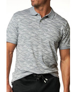 Ben Sherman Polo Shirt Grey Heather Geometric Wave Print Short Sleeve S New - $21.84