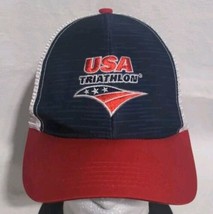 USA Triathlon Baseball Cap - Red, White &amp; Blue (Pre-owned) - £12.39 GBP