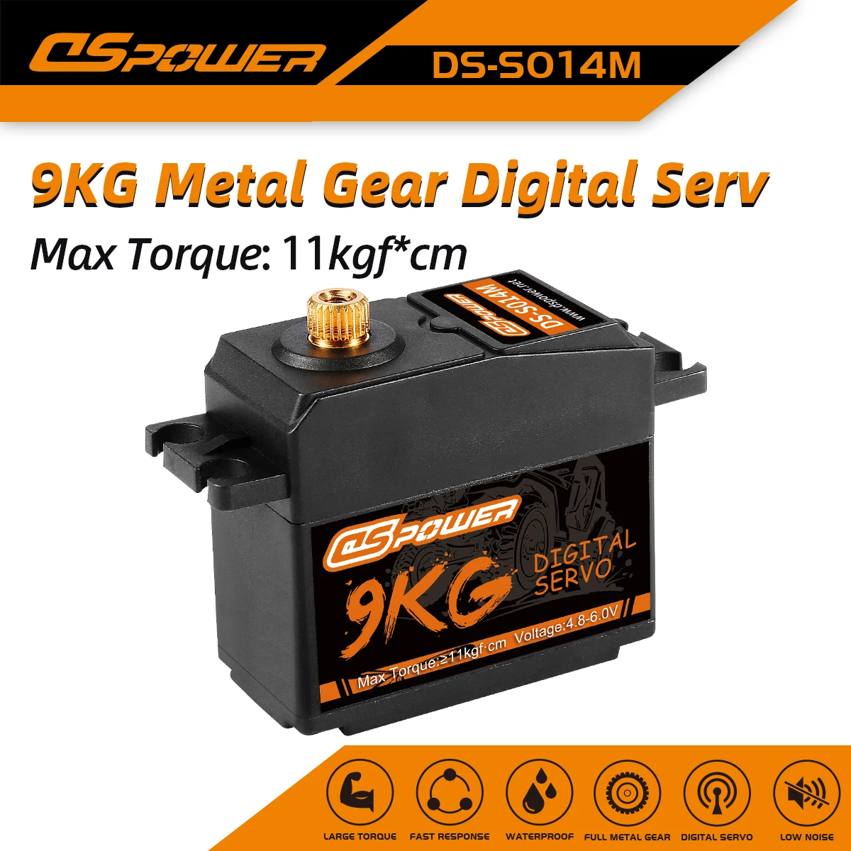 DSpower 9KG Digital Servo Metal Gear Waterproof Servos for 1/8 1/10 Wltoys - £12.51 GBP