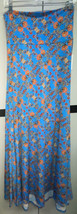 NEW LuLaRoe Medium Cornflower Blue Red Coral Yellow Floral Slinky Maxi Skirt - £34.98 GBP