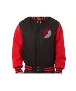 Portland Trail Blazers “Rip City” Varsity Jacket – Black &amp; Red Wool &amp; Le... - €128,74 EUR+