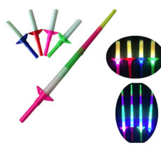 4 Pack Rainbow Multicolor Flashing Led Expandable Sword TY102 - £14.90 GBP