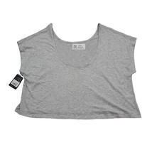 C9 Champion Shirt Womens 2XL Gray Pinstriped Short Sleeve Scoop Neck Cropped Top - $22.65