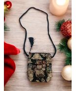 Dancing cats purse Handbag Tapestry Snowmen Christmas christmas winter v... - $26.68