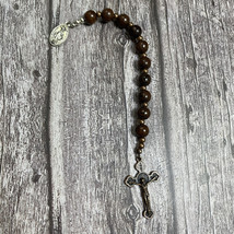 Black Wooden Catholic Pocket Rosary, Wood Bead rosary, Rosary for Her, Catholic  - £19.90 GBP