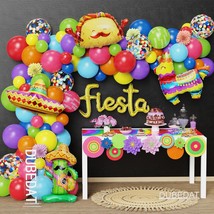 143Pcs Mexican Fiesta Party Decorations Balloon Garland Kit,Cactus Llama Fiesta  - £21.03 GBP