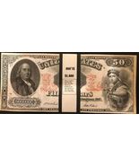 $1000 Play/Prop Money $50 Bills 1874 US Notes Franklin Bundle 20 Pieces - £11.00 GBP