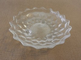 Vintage Glass Medium Dip or Candy Bowl Starburst Center Scalloped Edges ... - £39.28 GBP