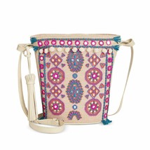 Angel by L. Martino Womens Lily Beaded Crossbody Bucket Handbag Pink Medium - $19.79