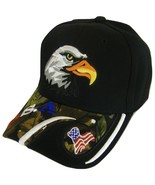 USA American Bald Eagle Patriotic Adjustable Baseball Cap BLACK/GREEN CAMO - €12,74 EUR