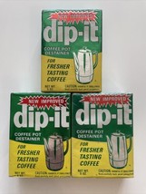 3 Dip It Coffee Pot Cleaner Powder Old Stock Sealed 5oz Vintage Destainer - £71.93 GBP