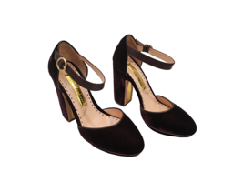 RUPERT SANDERSON &quot;Ravenna&quot; Burgundy Velvet &amp; Leather Platform Shoes - 37.5 - $99.99