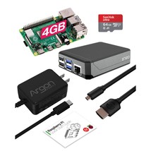 Argon Neo Case With Raspberry Pi 4 (4 Gig) Kit | 64 Gig Sd Card | Micro ... - $181.44