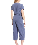 Cloth & Stone Drawstring Waist Wide Leg Cropped Tencel Jumpsuit | Sz XS | Indigo - £33.14 GBP