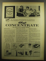 1959 Kellogg's Concentrate Cereal Ad - The greatest concentration of nutrients  - $18.49