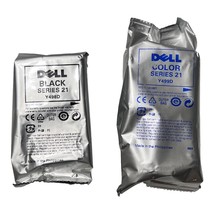 Dell Genuine Series 21  Black Y498D + Color Y499D Ink Cartridges - Sealed - £19.43 GBP