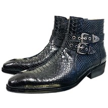 Luxury Brand Men Ankle Boots Mens Leather Casual Dress Shoes Black White Fashion - £148.98 GBP