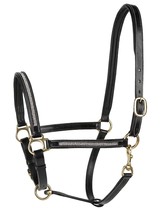Horse Size Premium Lettia Black Padded Leather Halter w/ Crystal Rhinest... - $58.80