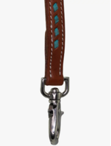 Grewel Western Chestnut Reins Turquoise Lacing Snap Ends 8' long NEW image 1