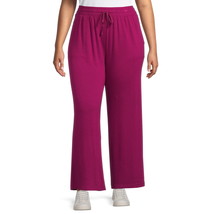 Terra &amp; Sky Women&#39;s Plus Size Knit Pants, Dark Raspberry 28&quot; Inseam 4X (... - $21.77