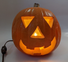 Vintage Light-Up Jack-O-Lantern Foam Blow Mold Pumpkin Halloween  8.5 - £15.72 GBP