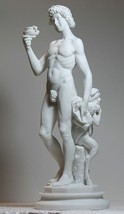 Greek Roman God Dionysus Bacchus &amp; Faun by Michelangelo Statue Sculpture - £73.17 GBP