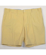 Perry Ellis Portfolio Yellow Cotton &amp; Nylon Flat Front Casual Shorts Men... - £44.06 GBP