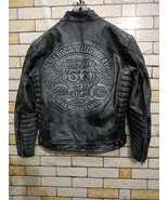 Premium Cow Hide Wax Leather Jacket For Men/Biker Style with Route66 Emb... - £94.42 GBP