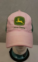 John Deere Womens Trucker Hat Cap Pink Green Mesh Back - $12.51