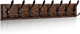 Coat Rack Wall Mount - Wooden Wall Coat Rack With 8 Tri Metal Hooks For Hanging - $33.99