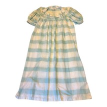 Brownstone Studio Dress Small Women’s Blue Plaid Vintage Housecoat Robe Gown - £25.84 GBP
