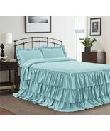 HIG 3 Piece Classic Ruffle Skirt Bedspread Set 30 inches Drop Queen King... - £24.76 GBP+