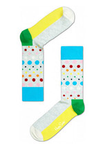 Happy Socks Unisex Combed Cotton Crew Disco Dot in Medium Grey - $12.00