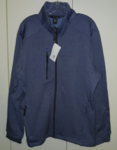 KNOSS MEN'S MICROSTRIPE BRUSHBACK SLATE FLEECE JACKET-L-NWT-POLY/SPANDEX... - $24.00